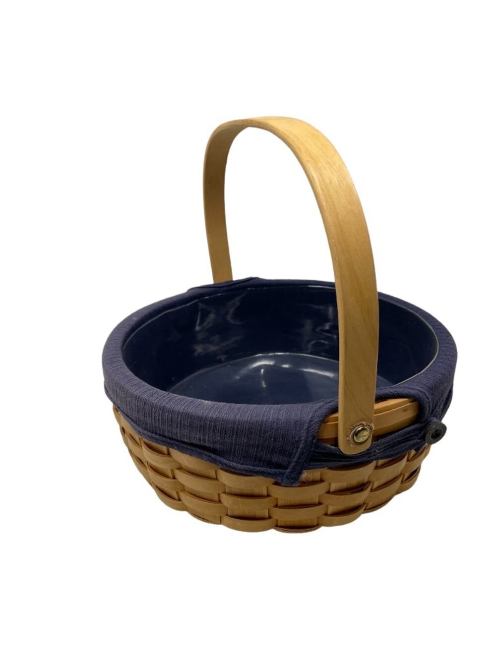 Taskets Renaissance Woven Wood Bread Basket Swing Handle Protective Liner